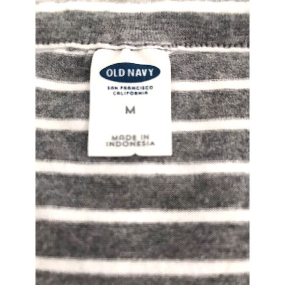 Old Navy Womens Stripe Halter Neck Side Slit Maxi Dress - White/Gray Size M - Picture 4 of 6